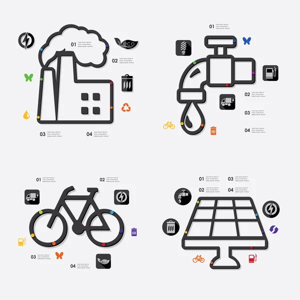 Ökologie-Infografik mit Symbolen — Stockvektor