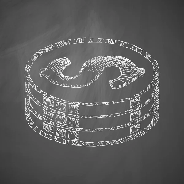 Kara tahta üzerinde para simgesi