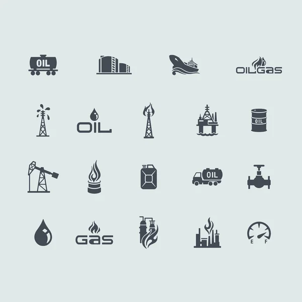 Conjunto de iconos de petróleo y gas — Vector de stock