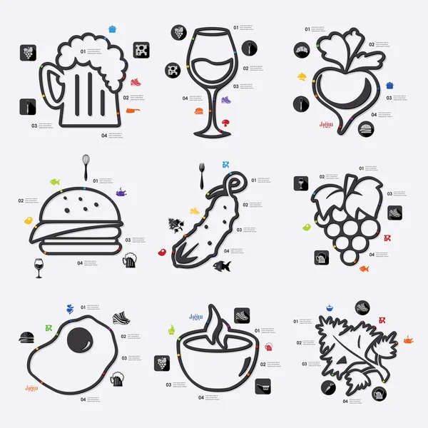 Restaurant-Infografik mit Symbolen — Stockvektor