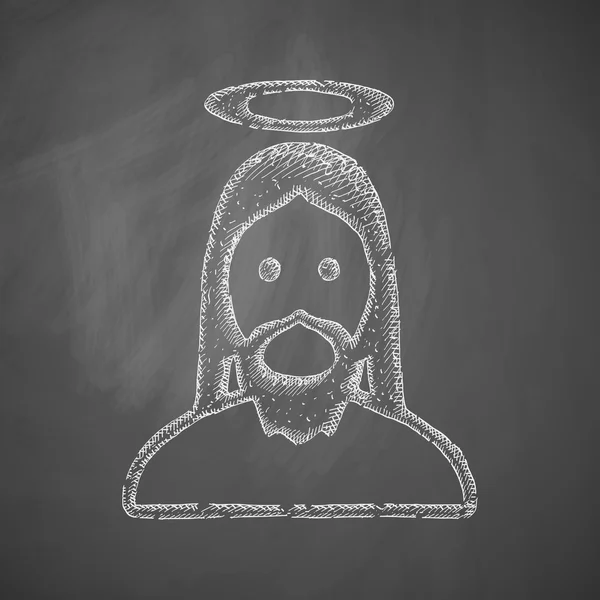 耶稣在黑板上的图标 — 图库矢量图片