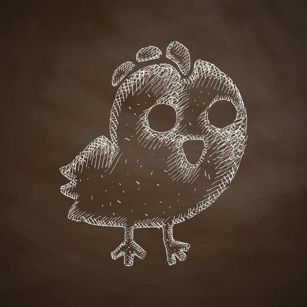 Kyckling ikonen på svarta tavlan — Stock vektor