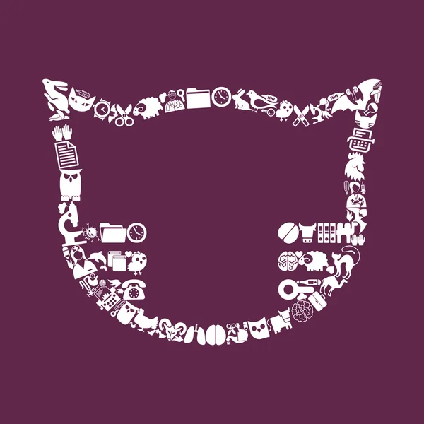 Icona a forma di gatto — Vettoriale Stock