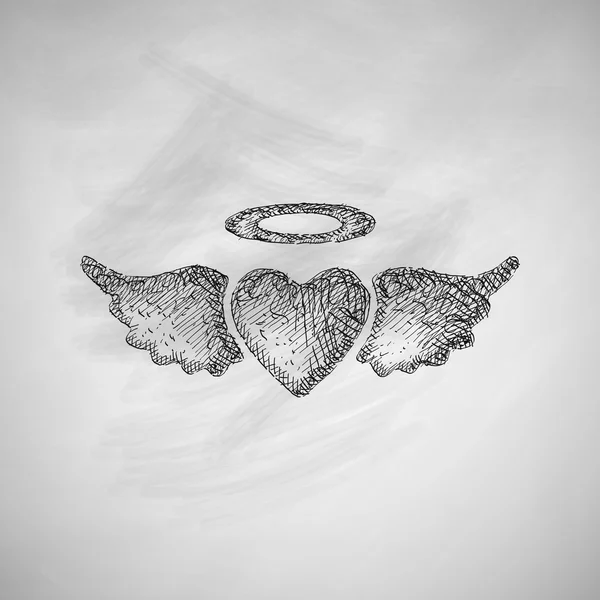 ハート天使のアイコン — ストックベクタ