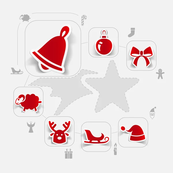 Christmas sticker infographic — Stock Vector