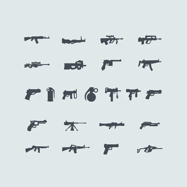 Conjunto de iconos de armas de fuego — Vector de stock