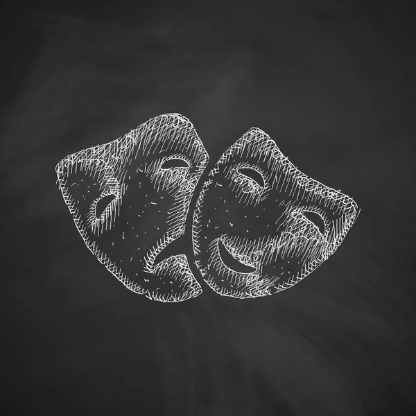 Mask icon on chalkboard — Stock Vector