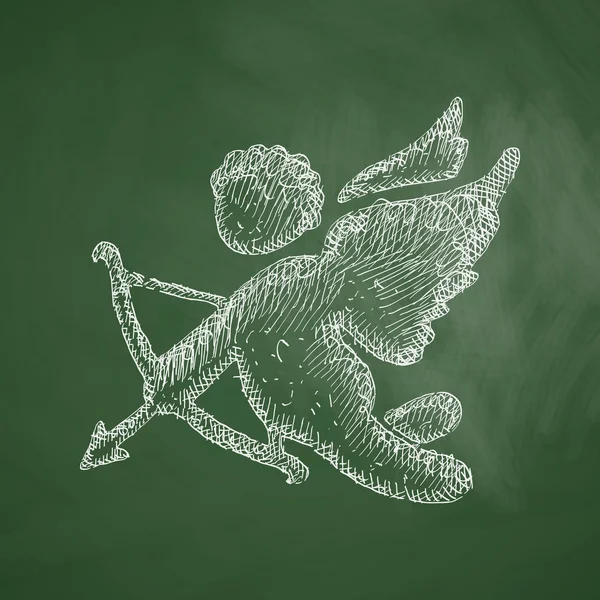Angel icon on chalkboard — Stock Vector
