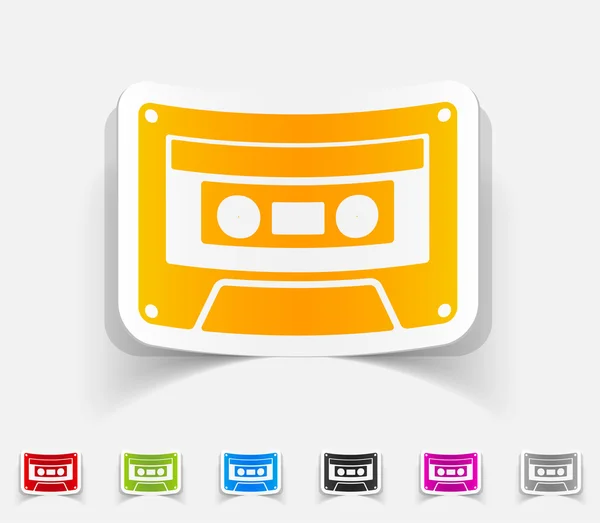 Elemento de diseño realista: audiocassette — Vector de stock