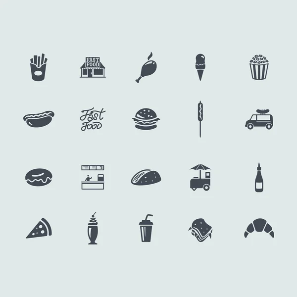 Conjunto de iconos de comida rápida — Vector de stock