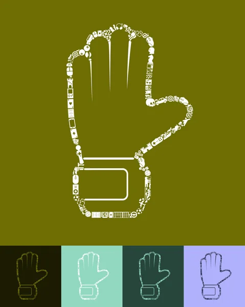 Guantes en forma de icono — Vector de stock