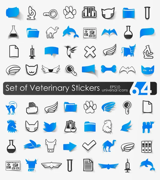 Aantal veterinaire stickers — Stockvector