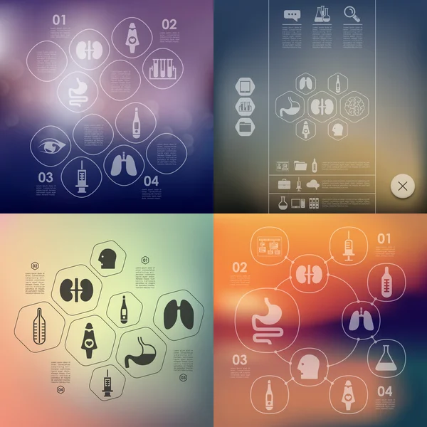 Icônes d'infographie de médecine — Image vectorielle