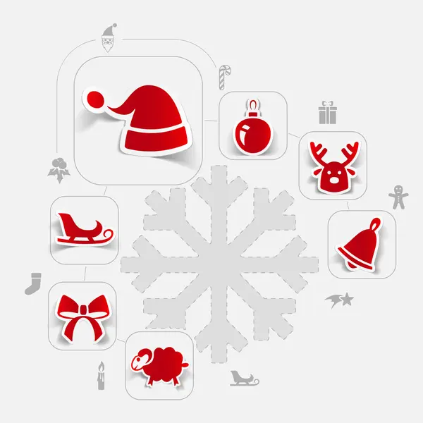 Christmas sticker infographic — Stock Vector