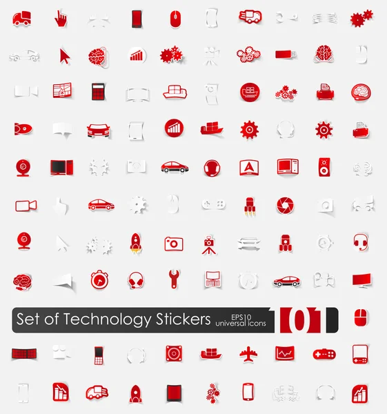 Set van technologie stickers — Stockvector