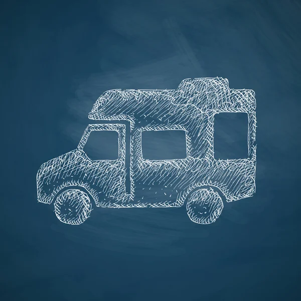 Samochód kempingowy ikona na tablicy — Wektor stockowy