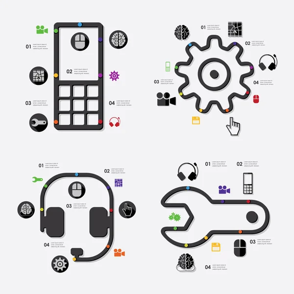 Teknoloji Infographic simgeleri ile — Stok Vektör