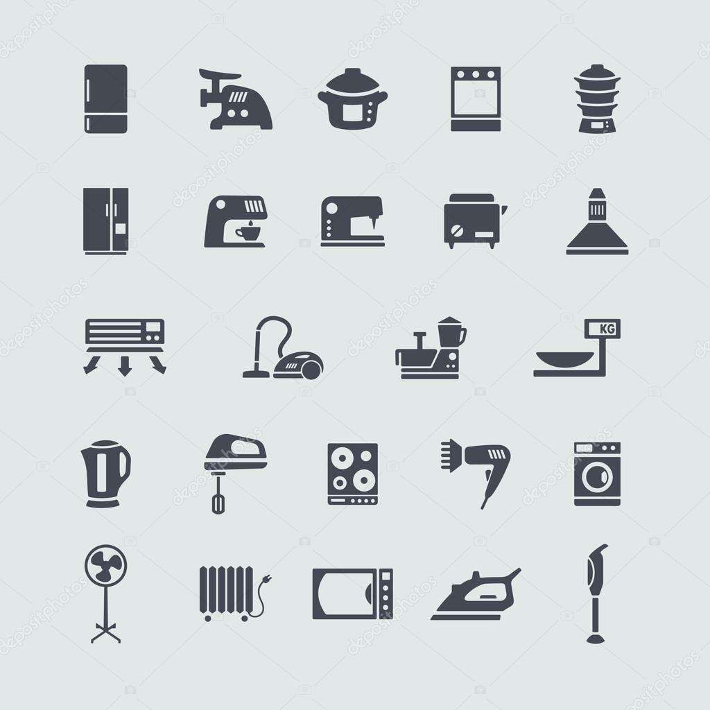 Set of white goods icons