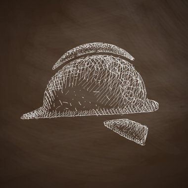 Kara tahta üstünde kask kutsal kişilerin resmi