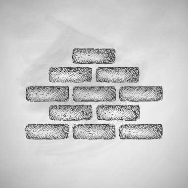 Kara tahta üzerinde tuğla simgesi