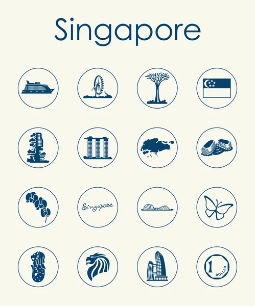 Ensemble d'icônes simples Singapour — Image vectorielle