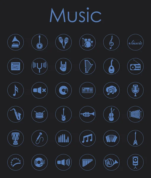 Conjunto de iconos de música simple — Vector de stock