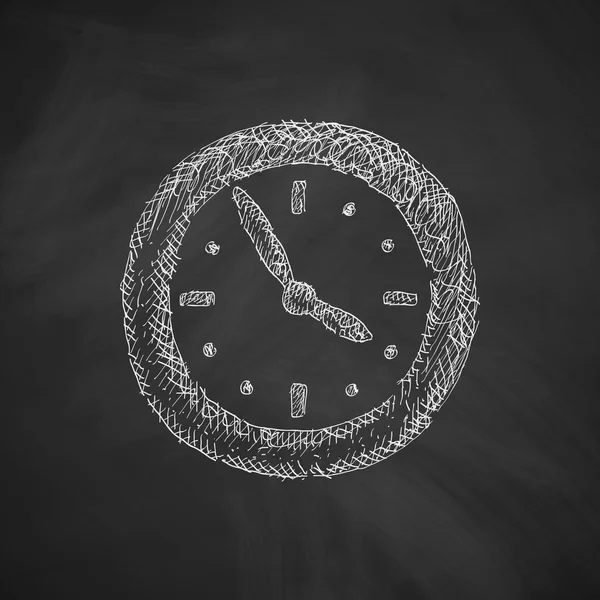 Icona dell'orologio sulla lavagna — Vettoriale Stock