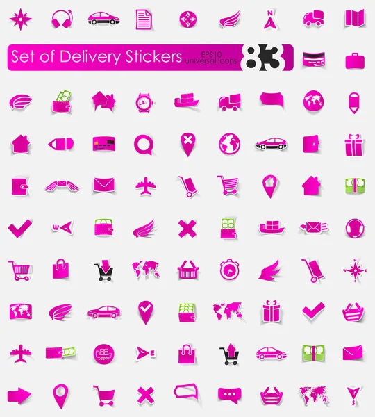 Set of delivery stickers — Stock Vector