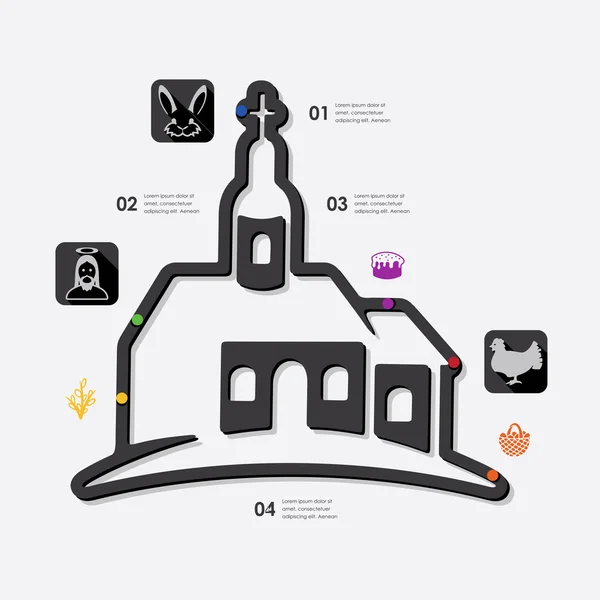 Infographie de Pâques avec icônes — Image vectorielle