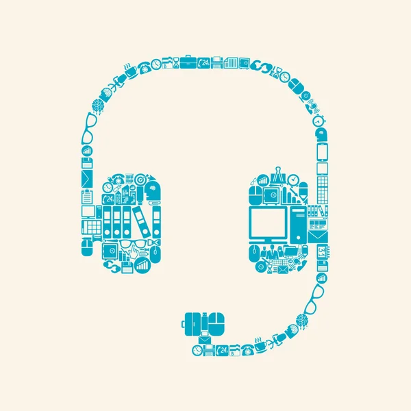 Hoofdtelefoon vormige pictogram — Stockvector