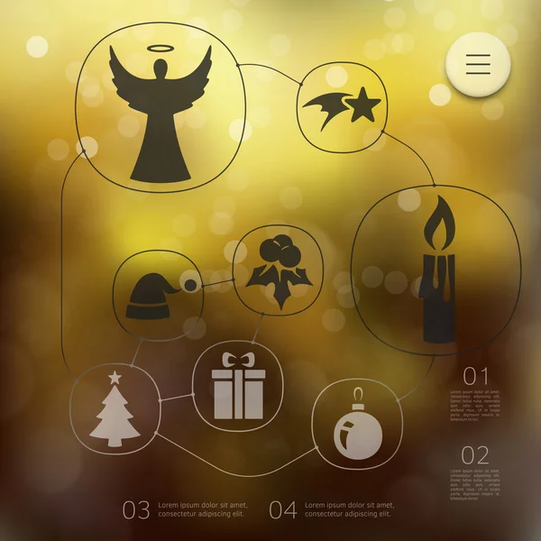 Infographie de Noël avec icônes — Image vectorielle