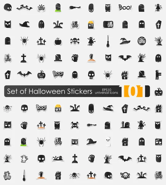 Set of Halloween stickers — Stock Vector