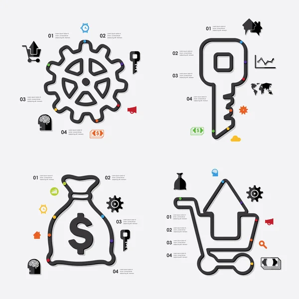 Business-Infografik mit Symbolen — Stockvektor