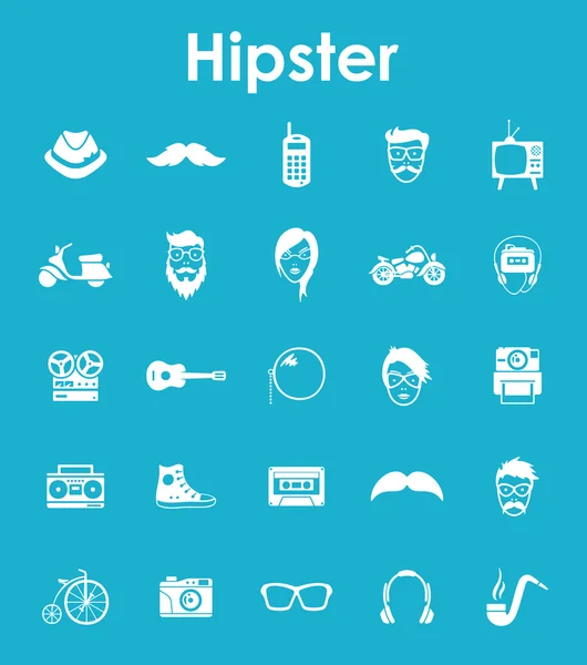 Set di icone semplici hipster — Vettoriale Stock