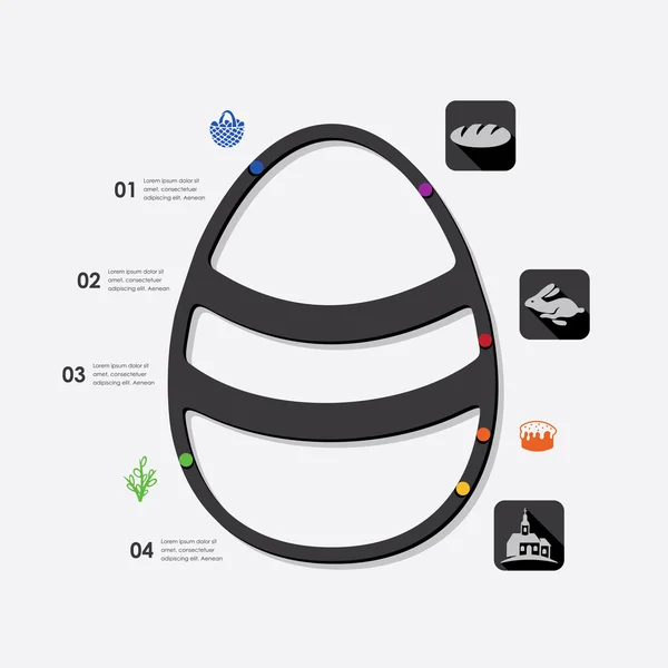 Infographie de Pâques avec icônes — Image vectorielle