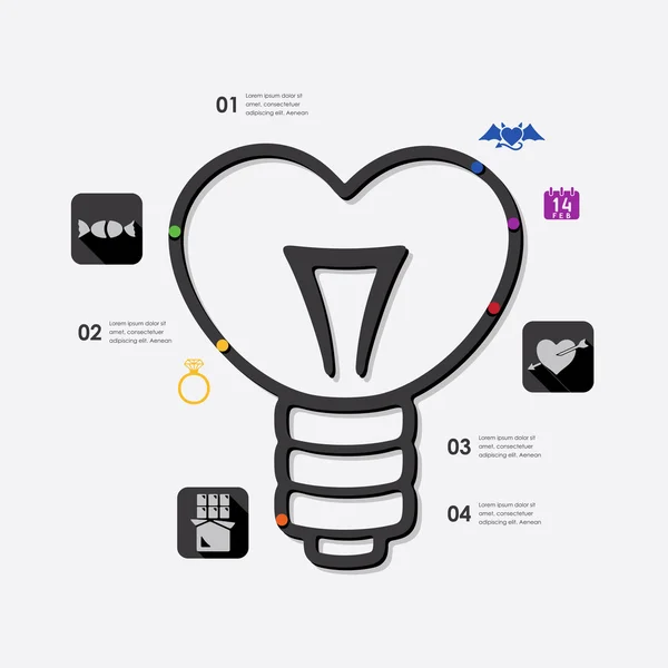 Infográfico do Dia dos Namorados — Vetor de Stock