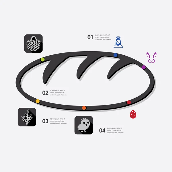Пасхальная инфографика с иконками — стоковый вектор
