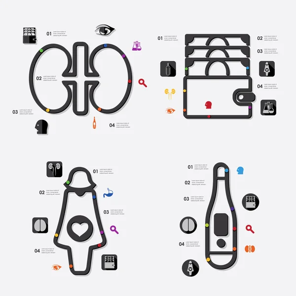 Infografica medica con icone — Vettoriale Stock