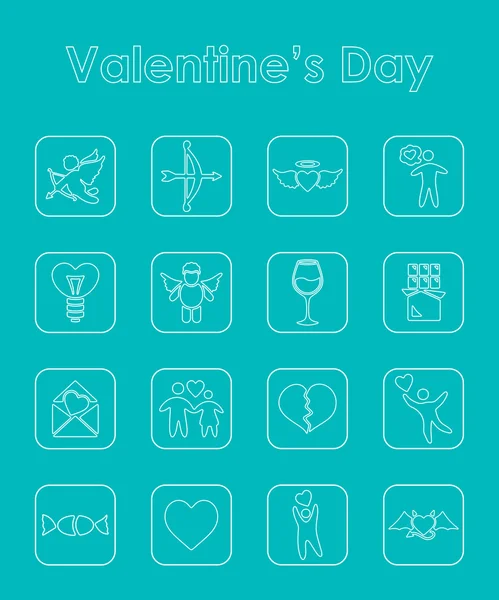 Set of Valentine's Day simple icons — Stock Vector