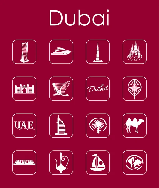 Conjunto de iconos simples de Dubai — Vector de stock