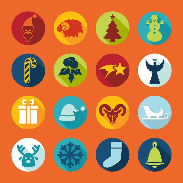 Conjunto de iconos de Navidad — Vector de stock