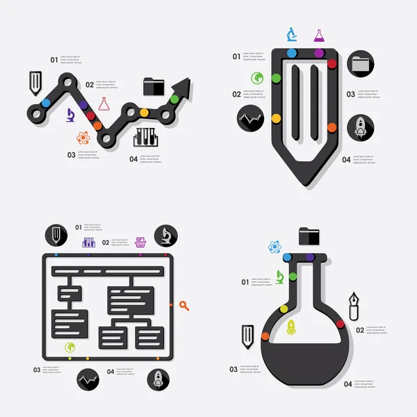 Eğitim Infographic simgeleri ile — Stok Vektör