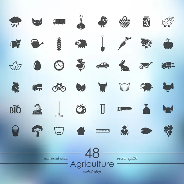 Soubor ikon zemědělství — Stockový vektor