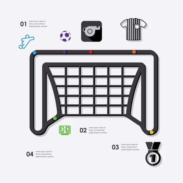 Fotbal infographic s ikonami — Stockový vektor