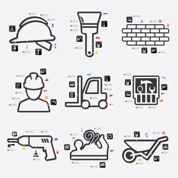 Infográfico de construção com ícones —  Vetores de Stock