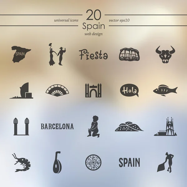 Set of Spain icons — Stock Vector