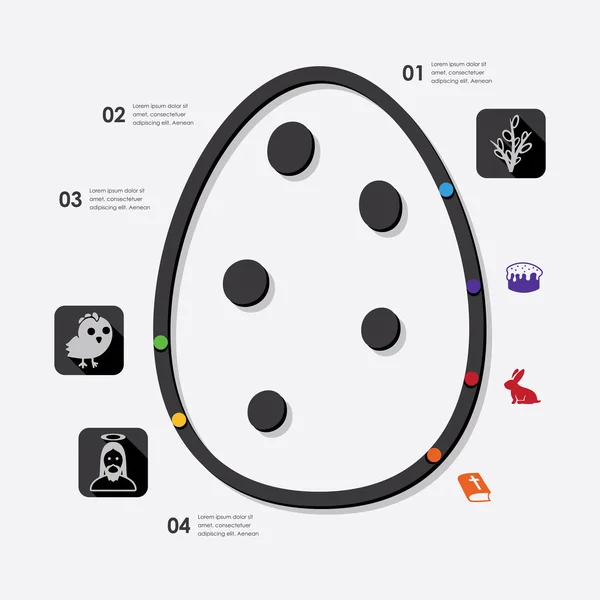 Easter infographic with icons — Stock Vector