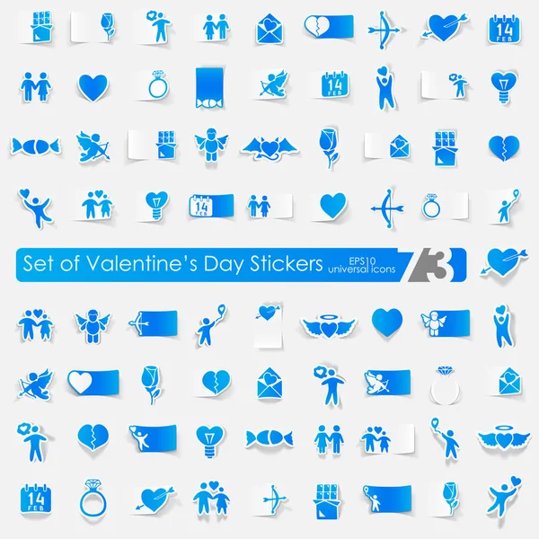 Set of Valentine's Day stickers — Stock Vector