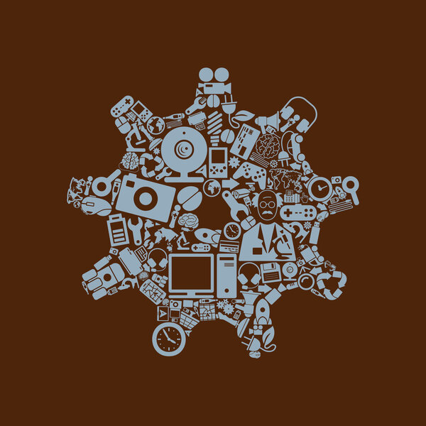 Cogwheel shaped icon