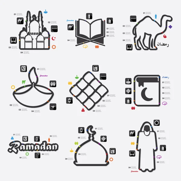 Ramadan infographic with icons — Stock Vector